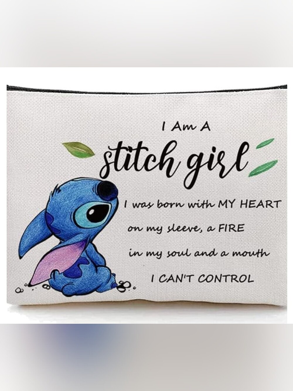 I Am A Stitch Girl Cosmetic Zippered Bag -NIP